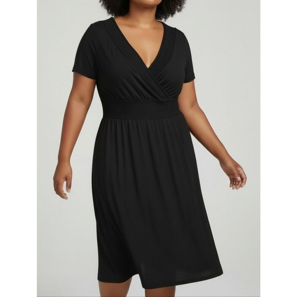 Talbot's Ruched Black Women's Dress